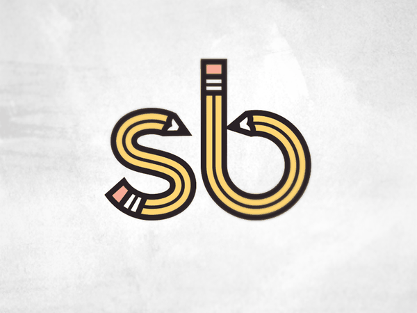 Consultant logo pencil s b letters type yellow speaker consultant busi.png