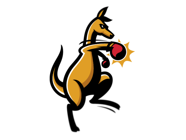 Kangaroo character design kangaroo character logo design black orange.png