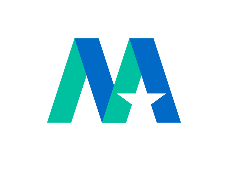Monogram M Logo simple vector typography branding star icon design ide.png