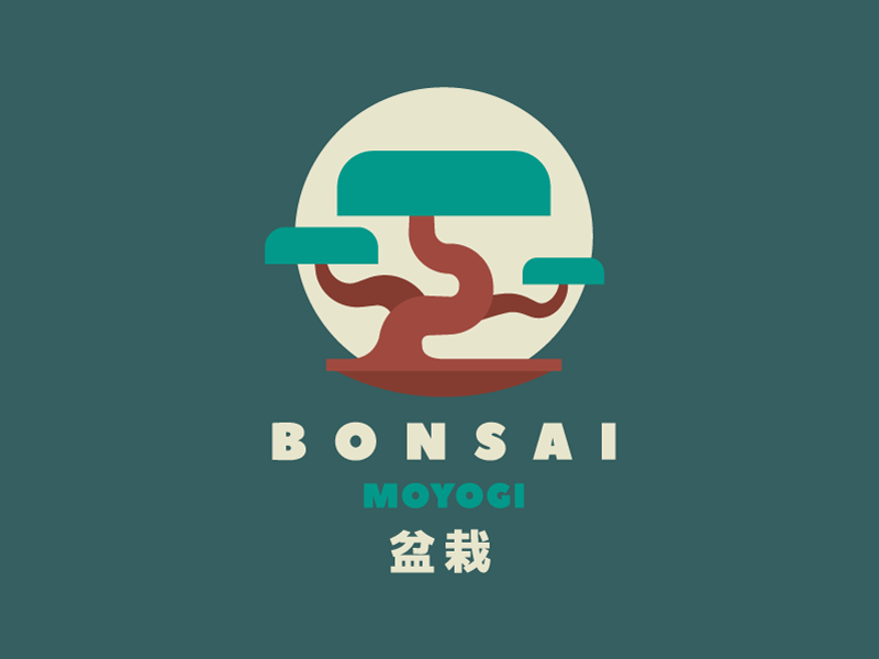 Bonsai design typography bonsai japan green illustration company badge.png