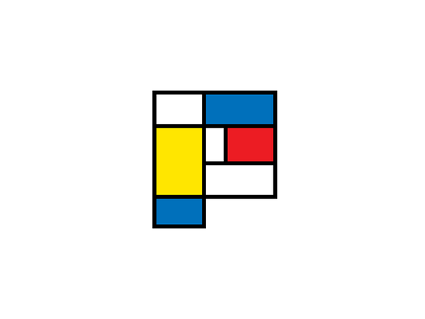 P is for Piet Mondrian  bespoke type typography art dutch destijl pai.png