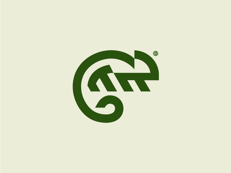 Chameleon mark illustration minimalism 2d animal geometry design icon.png