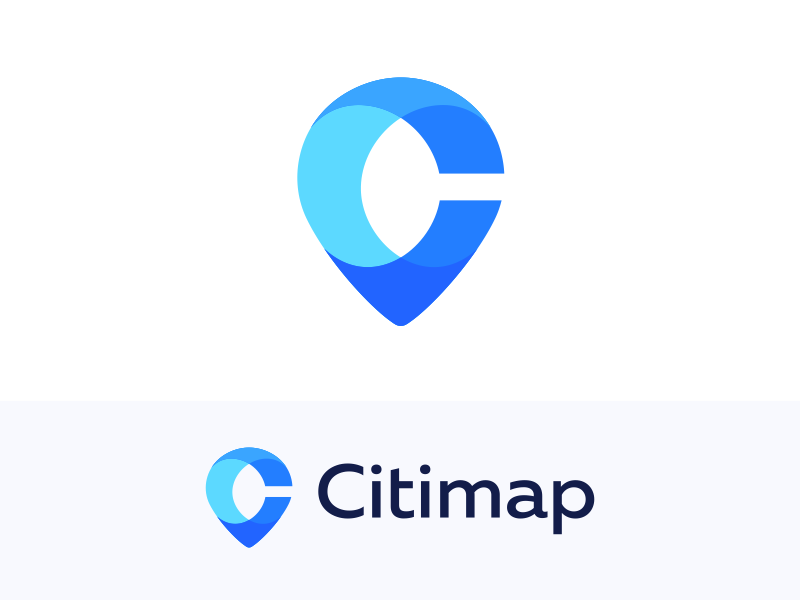 Citimap logo trip marker blue logotype 2d minimalism geometry illustra.png
