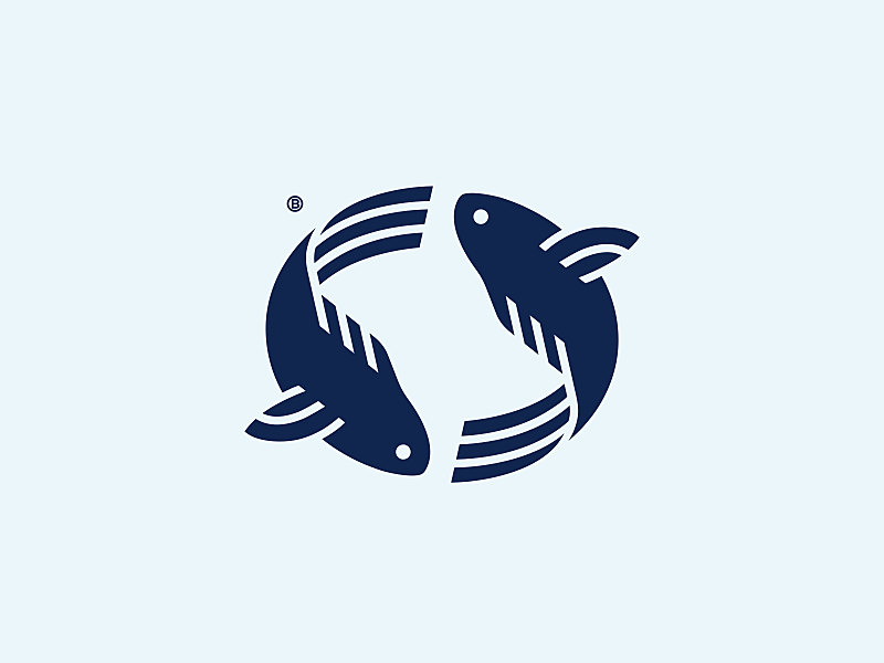 Fish mark food logotype animal minimalism geometry illustration design.png
