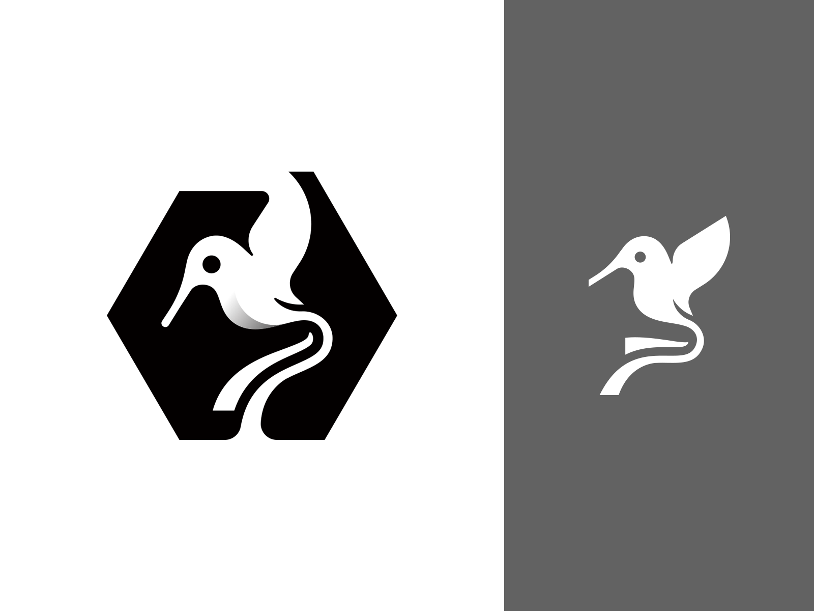 Bird Mark hexagon beautiful illustration bird branding design clever a.png
