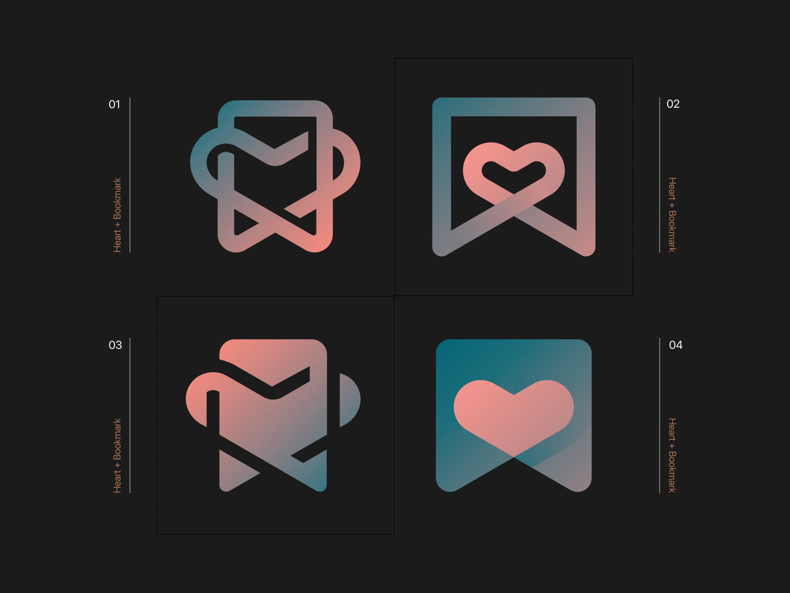 Heart + Bookmark Logo Concepts lines brand identity symbol mark logo b.png