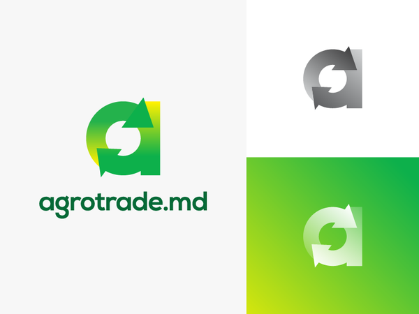 Agrotrade Logo Design Option 1 for sale gradient green market sell buy.png