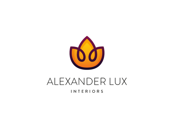Alexander Lux Interiors Logo Design Option 3 lotus logo serif interior.png
