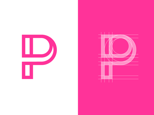 Letter P Exploration — Concept 04 pink branding identity buy sale logo.png