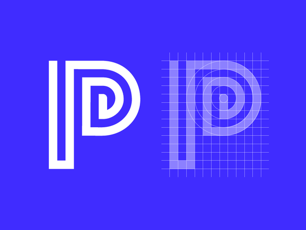 Letter P Exploration — Concept 06 blue branding identity buy sale logo.png