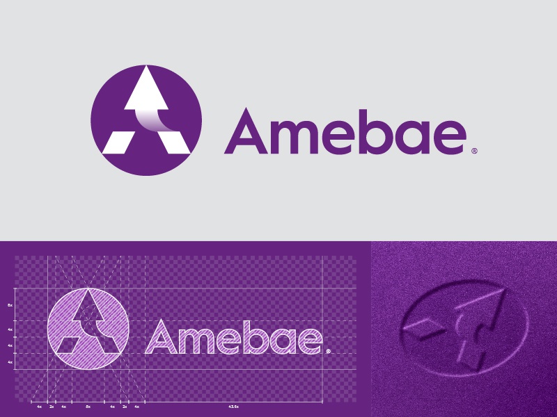 Amebae® logo design ✏ simplicity lettermark arrow analysis data brand.jpg