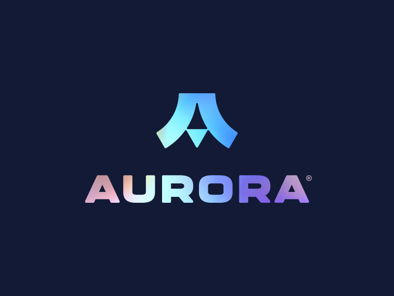 AURORA®  logo design ✏ abstract aurora letter typography brand icon lo.png