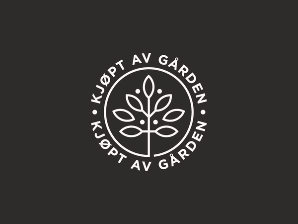 Purchased from the farm Kjøpt av gården typography icon leaves farm ba.png