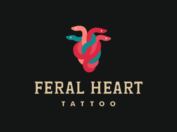 Feral Heart heart tattoo snake logo.png