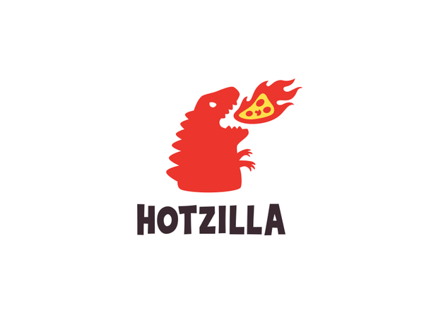Hotzilla fire logo flame godzilla dinozaur red pizza hot.png