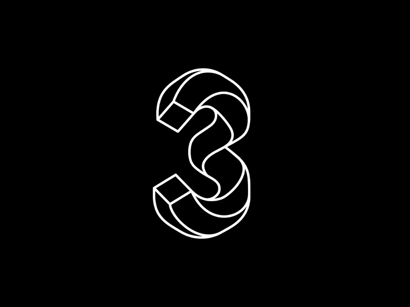 3Georgian letter V 3 number letter type 2d typography branding monogra.jpg