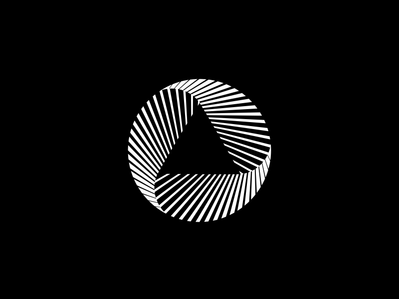 Circular triangle animation stationary circular mark logo branding bra.gif