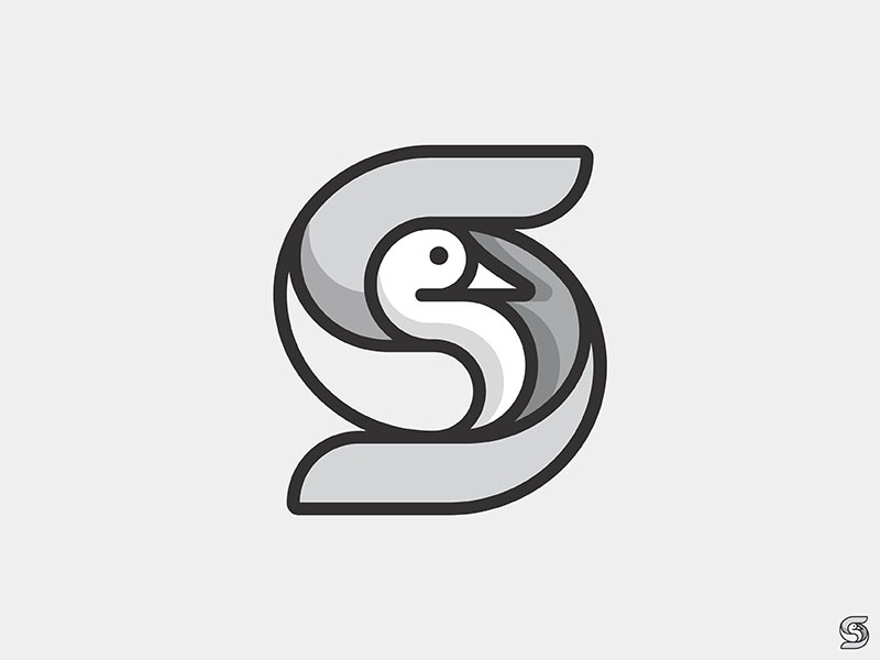 Duck  S logotype logo mark animal letterform s duck.jpg