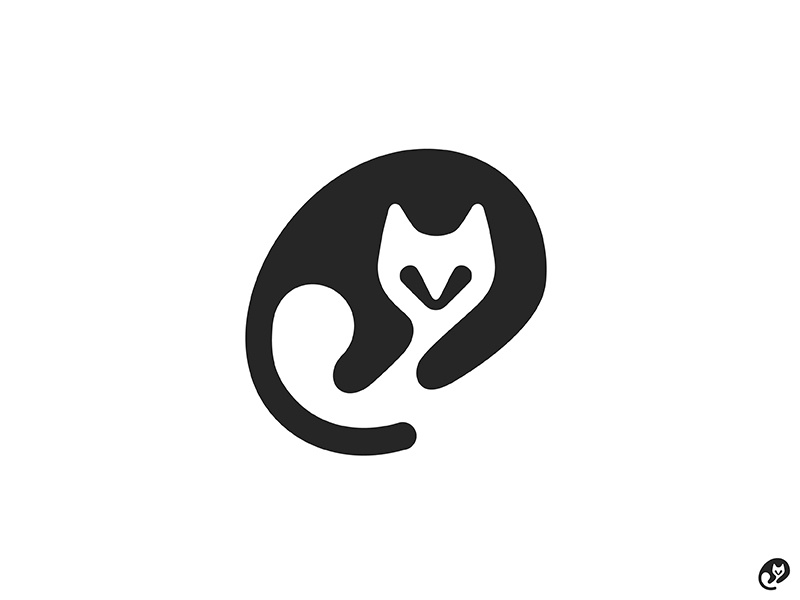 Negative space cat animal mark logo nagative space negspace cat.jpg
