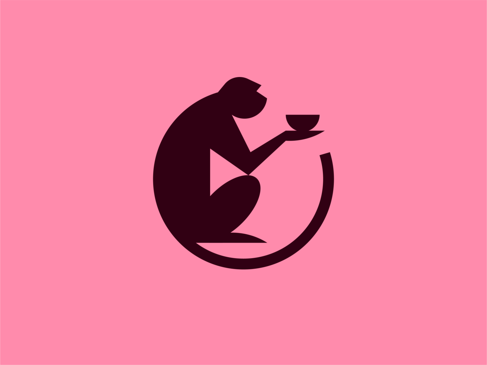 Monkey with bowl animal symbol ramen food japan bowl restaurant mark l.png