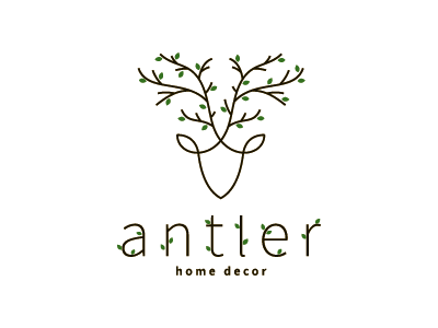 Antler logo mark icon animal deer antlers leaf.png