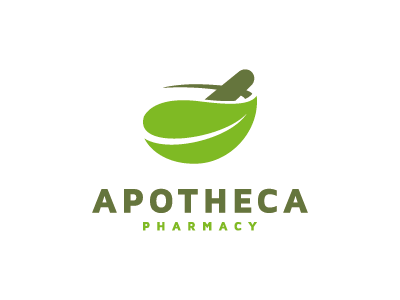 Apotheca Pharmacy logo mark icon leaf mortar pestle pharmacy medical.png