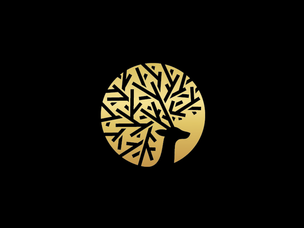 Arcadia Logo circular golden gold tree antlers deer mark logo.png