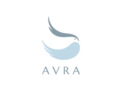 Avra logo mark bird dove pigeon negative space peace.png