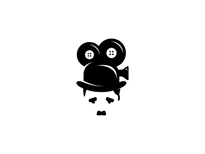 Black  White hat film movies camera cinema charlie chaplin symbol mark.png