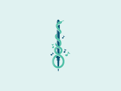 Healing Music healing medical notes snake rod asclepius guitar music m.png