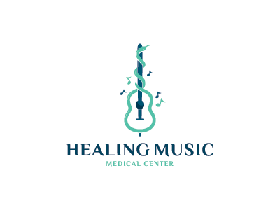 Healing Music 2 healing medical notes snake rod asclepius guitar music.png