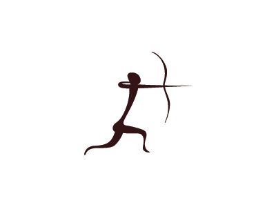 Hvnter logo mark human hunting arrow archer cave hunter.png