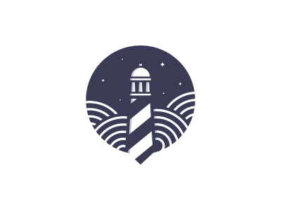 Lighthouse starry night coastal sea pharos beacon lighthouse flat icon.png