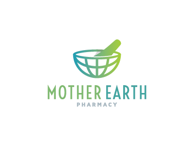 Mother Earth Pharmacy pharmacy globe earth pestle mortar symbol mark l.png