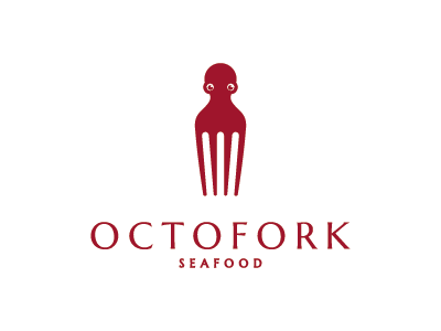 Octofork logo mark symbol fork octopus sea seafood restaurant food oce.png