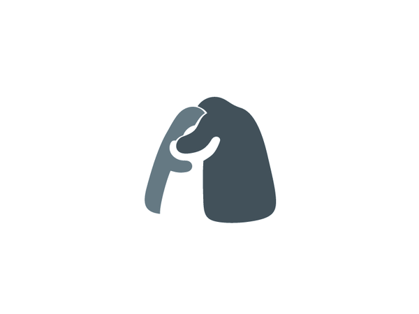 Prayer negative space pray prayer hug family identity symbol mark logo.png