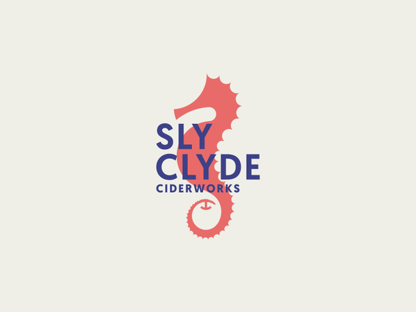 Sly Clyde Ciderworks negative space apple seahorse cider.png