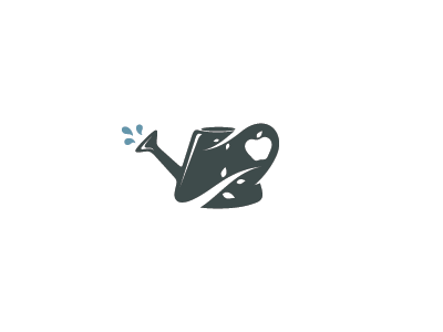 The Watering Can gardening garden negative space apple plant water wat.png