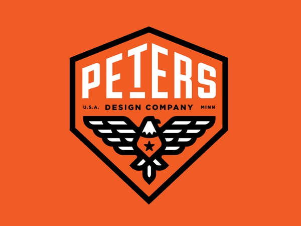 Peters Design Co Eagle Badge Revised logo american america monoweight.jpg