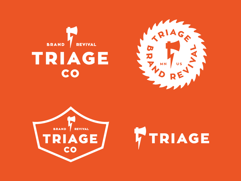 Triage logo system identity brand hatchet bolt ax lightning badge logo.gif