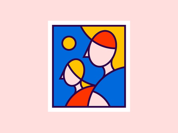 She  He simple pink yellow blue red mid-century sun woman man.jpg