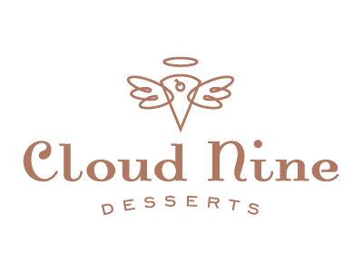 Cloud Nine Desserts Logo logo identity dessert flying cake pie cherry.png