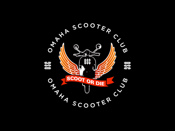 Omaha Scooter Club logo identity scooter wings banner san serif circle.png