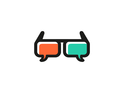 bd Glasses 2 speech bubble communication media vision 3d monogram logo.webp