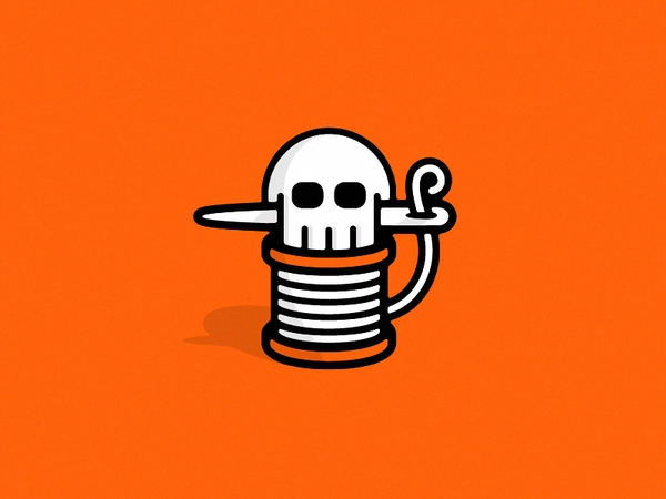 Dead Threads  Secondary Mark mark illustration logo identity branding.webp