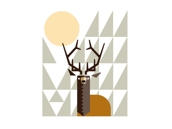 Elk On Alert_drib design graphic deer illustration digitalart forest m.webp