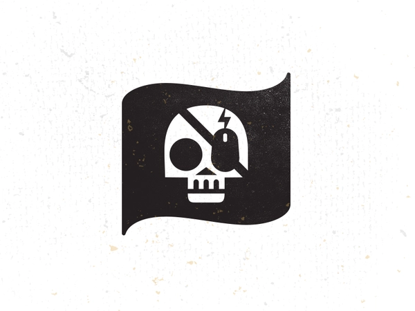 Jolly Rodger 2 skull pirate mouse bolt flag design illustration mike b.webp