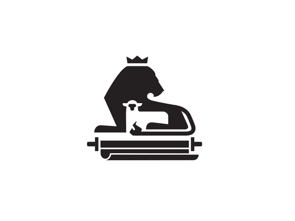Lion Lamb Scroll lion lamb scroll logo illustration mike bruner design.webp