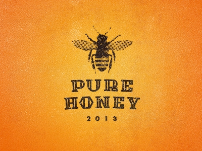 Pure Honey Label honey bee label logo icon mike bruner design.webp