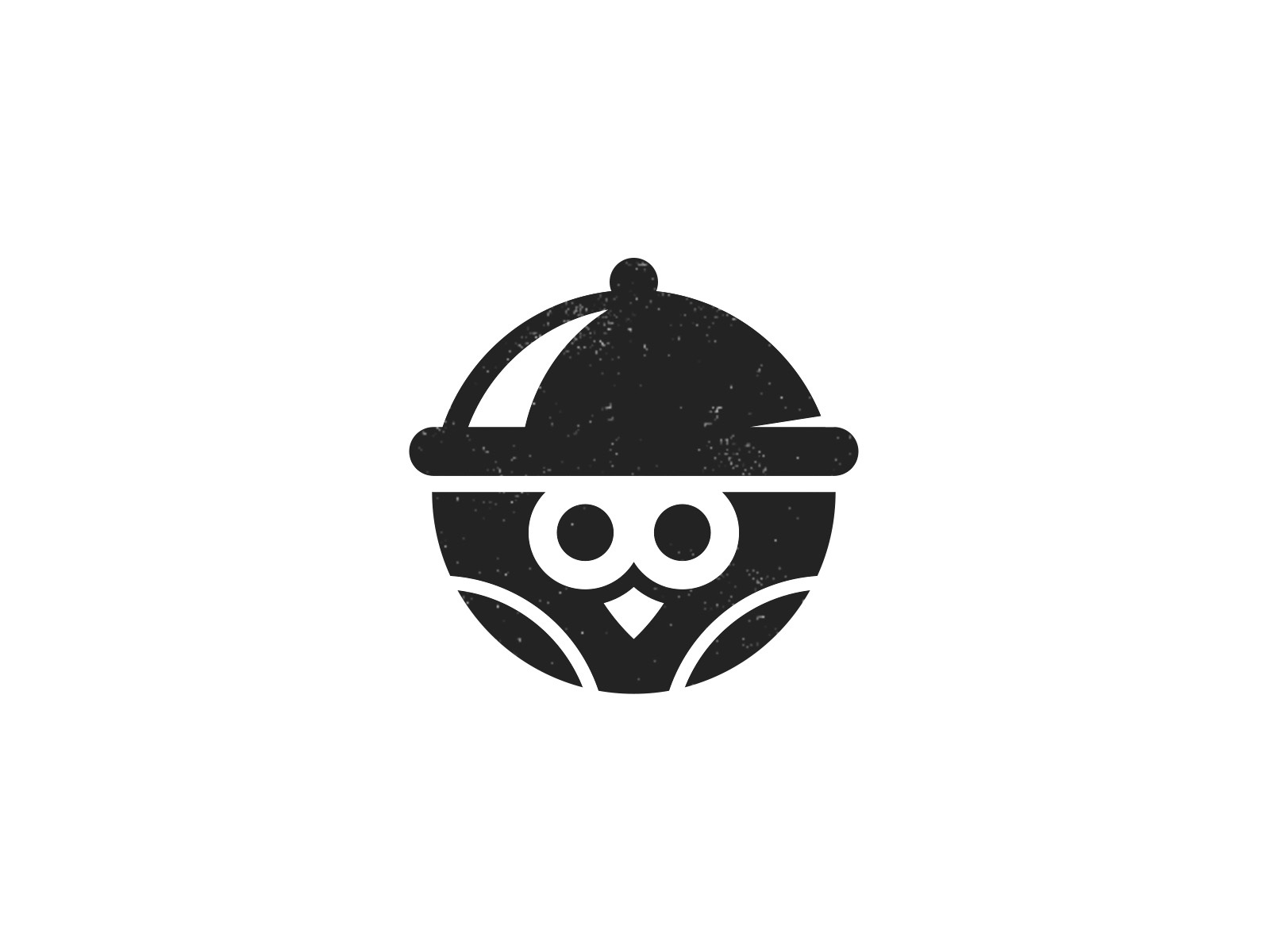 Little Beanie Owl round logo circle symbol custom logo design animal o.jpg